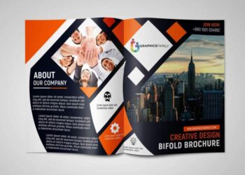 Bi Fold Brochure Design In Abstract Style Free Template – GraphicsFamily