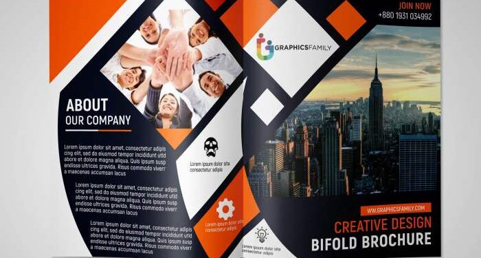 Bi Fold Brochure Design In Abstract Style Free Template – GraphicsFamily