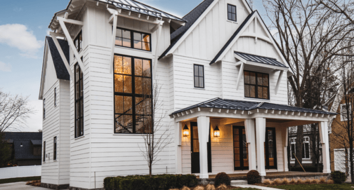 white-siding-with-black-trim - Wrightway Home Improvements